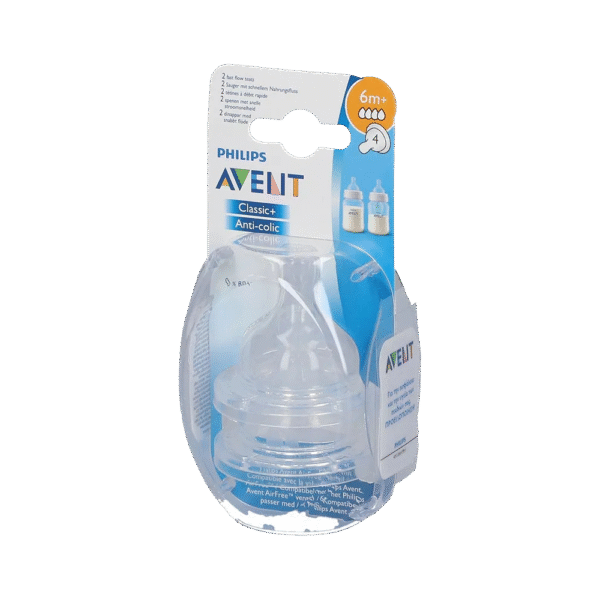 Philips Avent 2 tétines en silicone bouillie à fente naturelle
