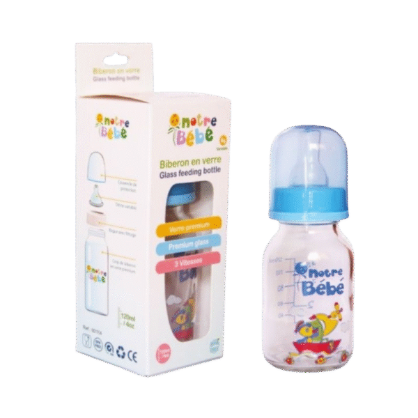 Notre Bébé – Biberon Verre 120 ml (0–6 mois)